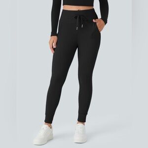SoftlyZero™ Plush High Waisted Drawstring Pocket Plain Full Length Jogger Pants